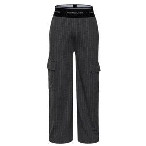 Calça Menina Risca de Giz Calvin Klein Jeans Chumbo 6