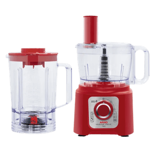 Multiprocessador de alimentos Arno Multichef 7 em 1 700W Limpa Fácil com Lâminas Removíveis Jarra de 3,1L Vermelho MP76