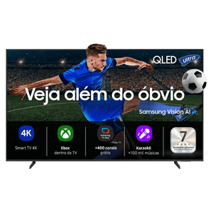 Samsung Vision AI TV 43 QLED Ultra 4K QEF1 2025, Pontos Quânticos, Processador com AI, Art Store, Alexa