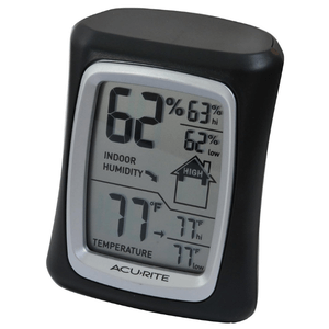 Termômetro e higrômetro interno AcuRite 00325, com medidor de umidade, preto