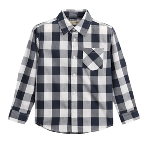 Camisa infantil manga longa bolso xadrez colorido