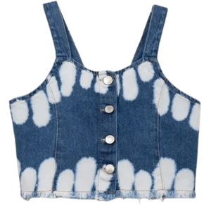 Regata infantil jeans tie dye azul médio